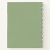 Carnet Design moderne Sage vert Script Monogramme Nom (Dos)