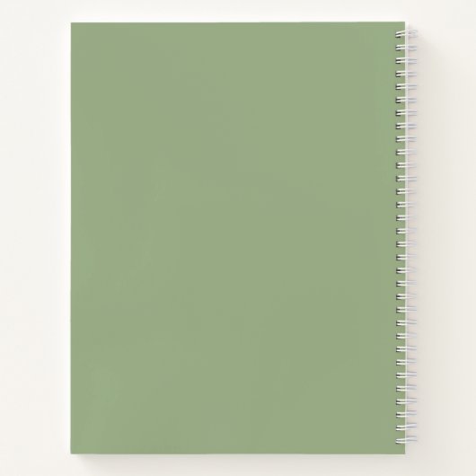 Carnet Design moderne Sage vert Script Monogramme Nom (Dos)