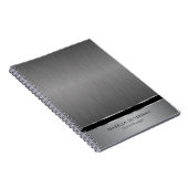 Carnet Design Monogramme Exécutif - Acier Brush (Côté Droit)
