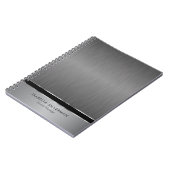 Carnet Design Monogramme Exécutif - Acier Brush (Côté gauche)