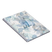 Carnet Design monogramme Rose bleu (Côté Droit)