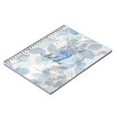 Carnet Design monogramme Rose bleu (Côté gauche)