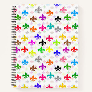 Carnet Design Motif couleur blanc Fleur de lis