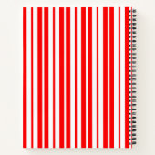 Carnet Design Motif de bandes verticales blanc rouge (Dos)