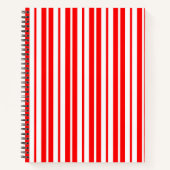 Carnet Design Motif de bandes verticales blanc rouge (Devant)
