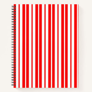 Carnet Design Motif de bandes verticales blanc rouge