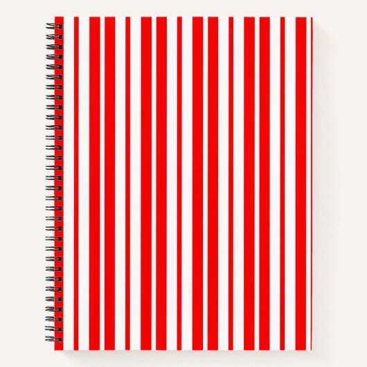 Carnet Design Motif de bandes verticales blanc rouge (Devant)