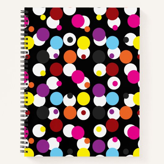 Carnet Design Motif de surface Pois couleur noir (Devant)
