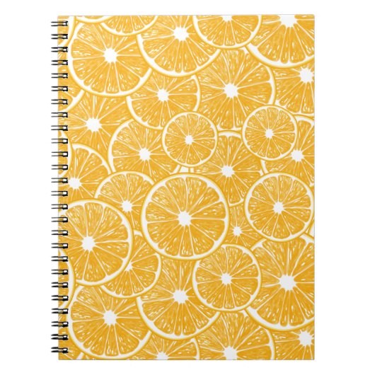 Carnet Design motif en tranches orange (Devant)