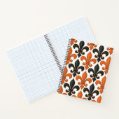 Carnet Design Motif Orange noir baroque Fleur-de-lis (Intérieur)