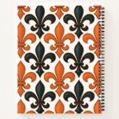 Carnet Design Motif Orange noir baroque Fleur-de-lis (Dos)