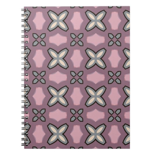 Carnet Design Motif rose et gris (Devant)