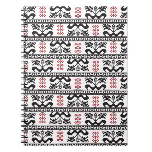 Carnet Design motif sans couture inspiré du tradi roumain (Devant)