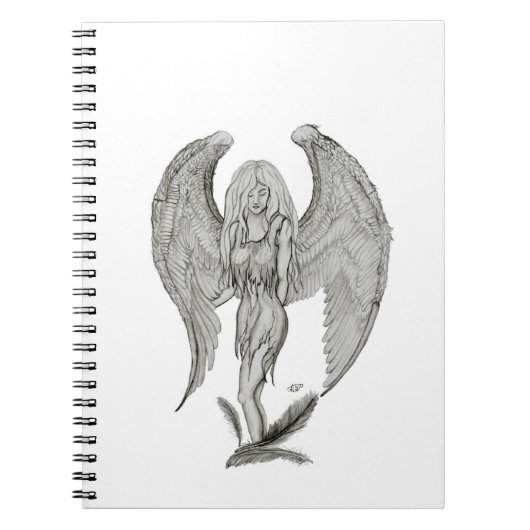 Carnet Design noir et blanc Angel (Devant)
