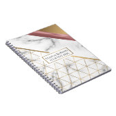 Carnet Design or rose en marbre élégant (Côté Droit)