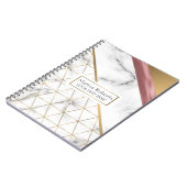 Carnet Design or rose en marbre élégant (Côté gauche)
