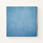 Carnet Design personnalisé Blue Faux Cuir Texture (Dos)