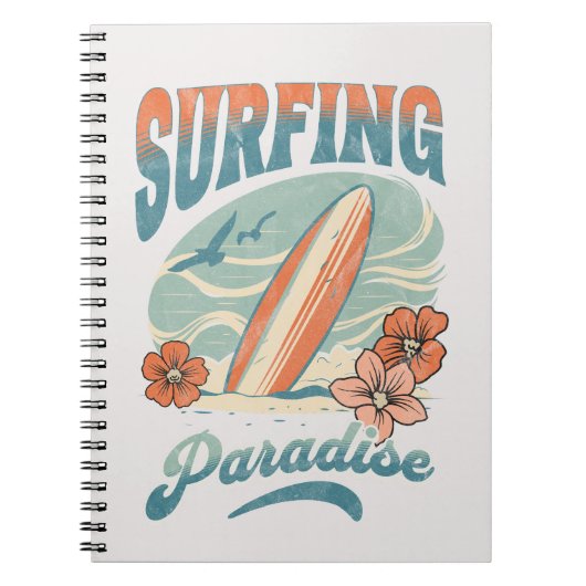 Carnet Design rétro du Surfing Paradise (Devant)