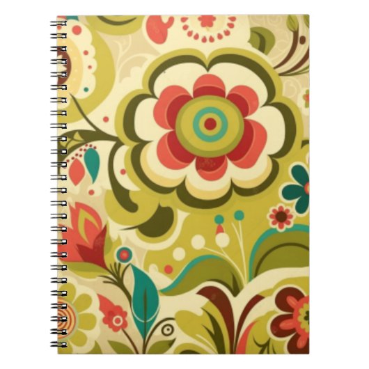 Carnet Design rétro vintage vert clair (Devant)