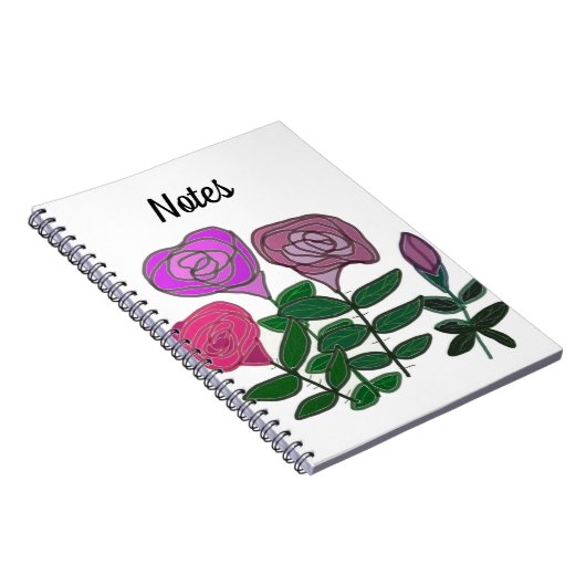 Carnet Design Rose coloré (Côté Droit)