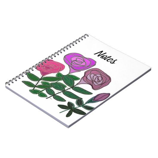 Carnet Design Rose coloré (Côté gauche)