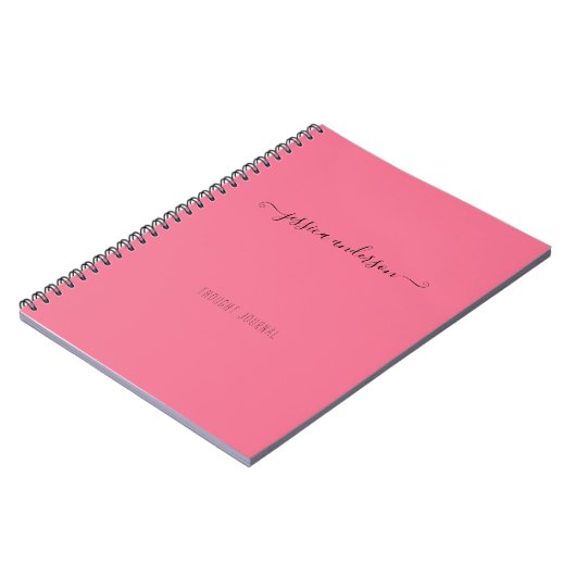 Carnet Design rose moderne écriture manuscrite Script (Côté gauche)