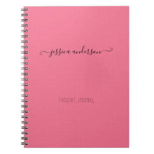 Carnet Design rose moderne écriture manuscrite Script