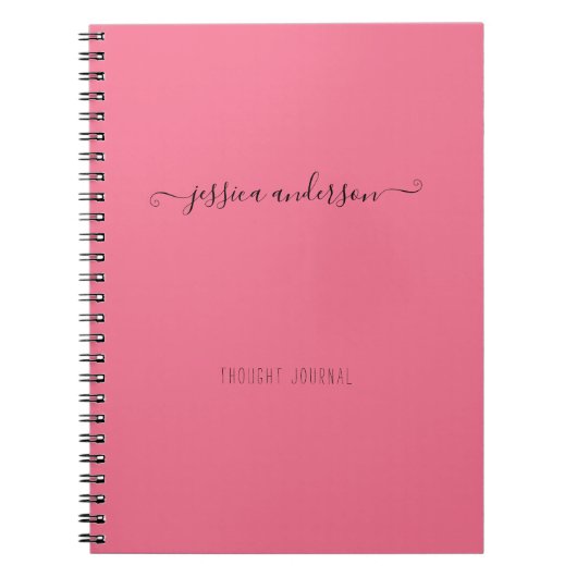 Carnet Design rose moderne écriture manuscrite Script (Devant)