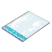 Carnet Design SeaHorse bleu et spirale (Côté gauche)