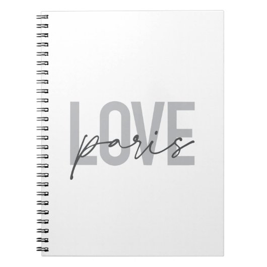 Carnet Design simple, moderne, urbain, cool Love Paris (Devant)