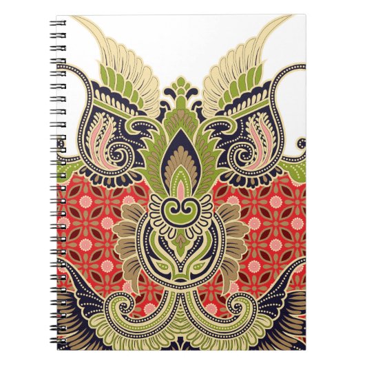 Carnet design textile numérique avec belle décora bouquet (Devant)