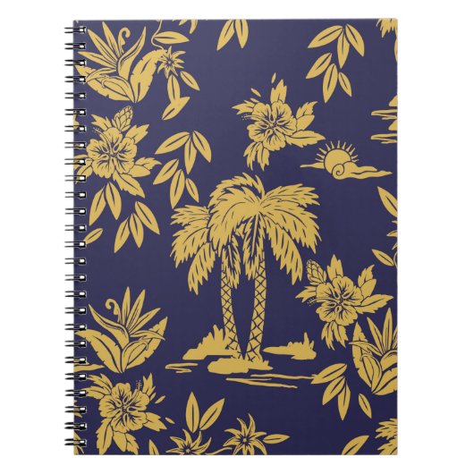 Carnet Design vintage sans faille avec Hawaii, trop (Devant)