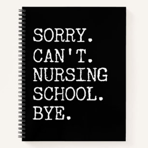 Carnet Désolé de ne pas pouvoir infirmière école au p