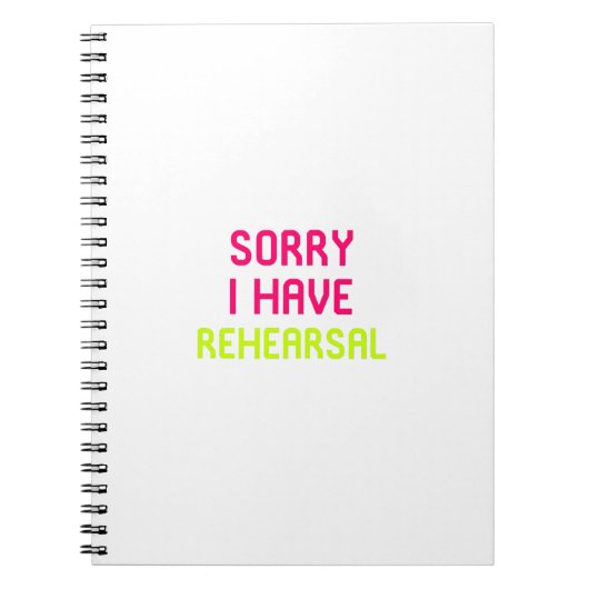 Carnet Désolé j'ai le théâtre musical de répétition (Devant)