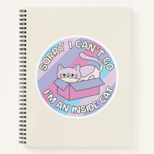 Carnet Désolé je ne peux pas y aller je suis un chat d'in