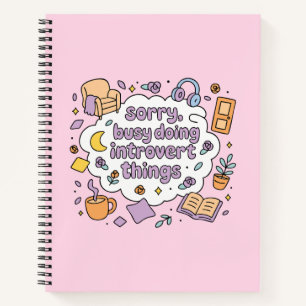 Carnet Désolé, occupé à faire des choses d'introverti