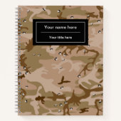 Carnet Dessert Camouflage Avec Cailloux, Militaire, Armée (Devant)