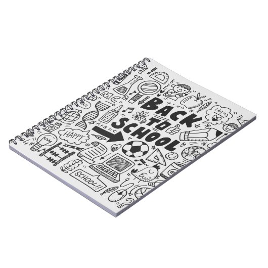 Carnet dessin à la main élément école doodé (Côté gauche)