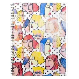 Carnet Dessin à main Abstraite femme visage dessin animé