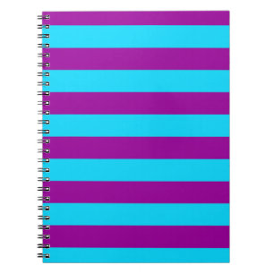Carnet Dessin à rayures violettes bleues