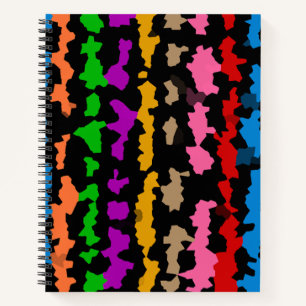 Carnet Dessin abstrait irrégulier coloré noir