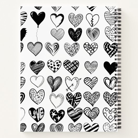 Carnet Dessin adorable de Black Heart Scribble (Dos)