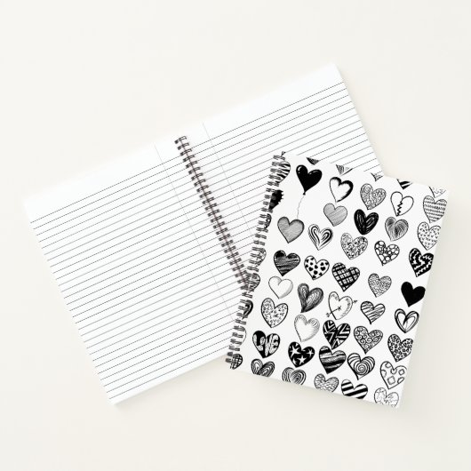 Carnet Dessin adorable de Black Heart Scribble (Intérieur)