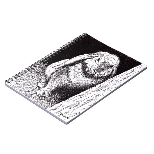 Carnet dessin animal de lapin ombragé (Côté gauche)