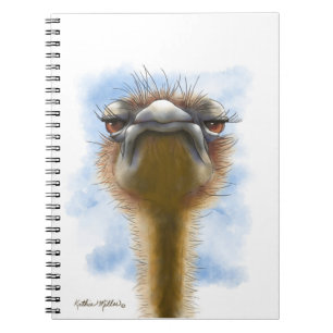 Carnet Dessin animé d'autruche indignée