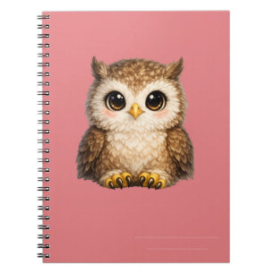 Carnet Dessin animé de bébé chouette heureux pour enfants