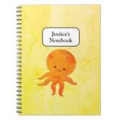 Carnet Dessin animé de bébé pieuvre mignon (Devant)