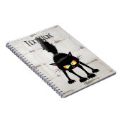 Carnet Dessin animé de chat noir drôle et féroce (Côté Droit)