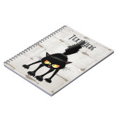 Carnet Dessin animé de chat noir drôle et féroce (Côté gauche)