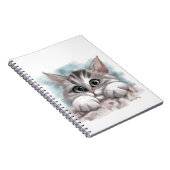 Carnet Dessin animé de chaton tabby gris adorable (Côté Droit)